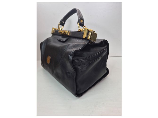 MCM Black Leather Top Handle Bag - view 4