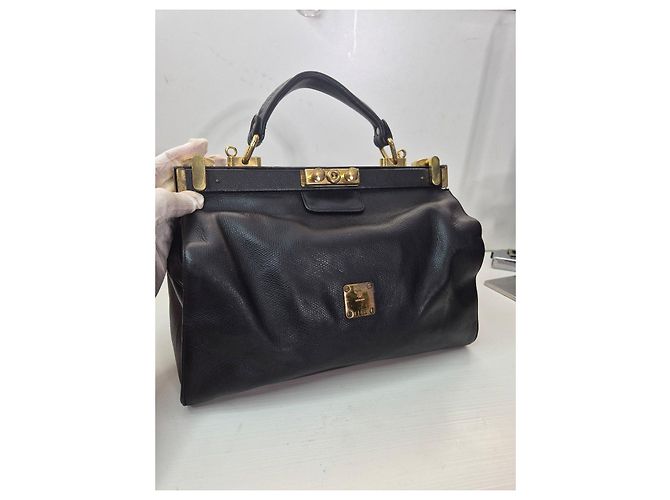 MCM Black Leather Top Handle Bag - view 8