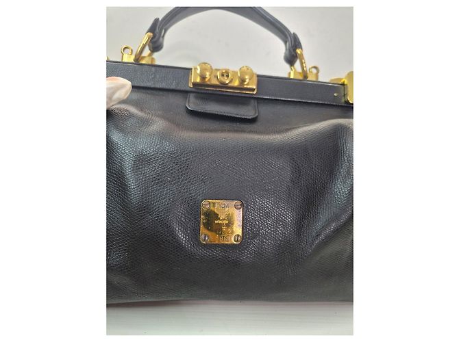 MCM Black Leather Top Handle Bag - view 9
