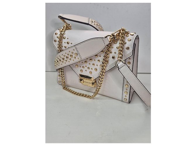 Michael Kors Borsa a tracolla in pelle bianca con borchie Bianco - vista 6