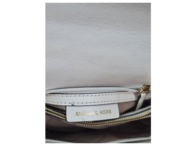 Michael Kors Borsa a tracolla in pelle bianca con borchie Bianco - vista 8