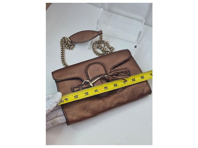 Gucci Borsa a tracolla Horsebit in pelle marrone Metallico - vista 10