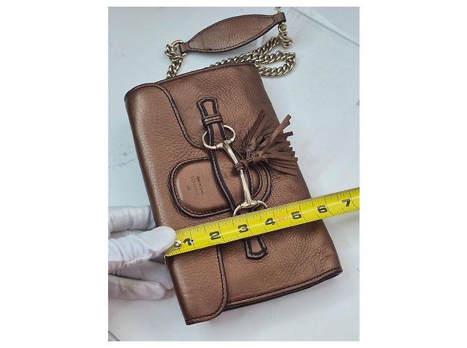 Gucci Borsa a tracolla Horsebit in pelle marrone Metallico - vista 11