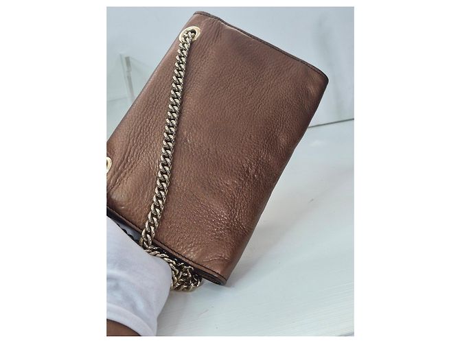 Gucci Borsa a tracolla Horsebit in pelle marrone Metallico - vista 12