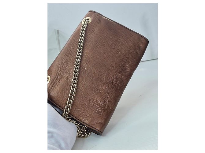 Gucci Borsa a tracolla Horsebit in pelle marrone Metallico - vista 13