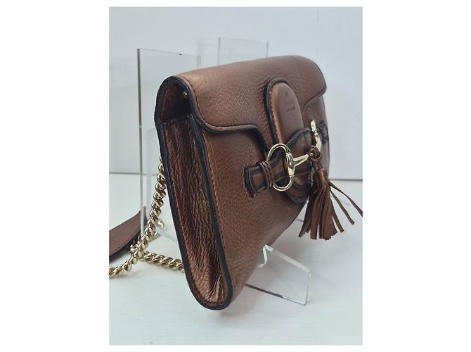 Gucci Borsa a tracolla Horsebit in pelle marrone Metallico - vista 3