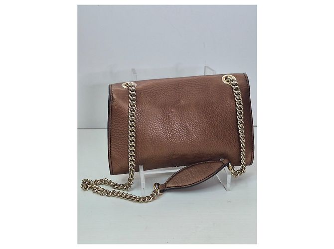 Gucci Borsa a tracolla Horsebit in pelle marrone Metallico - vista 4