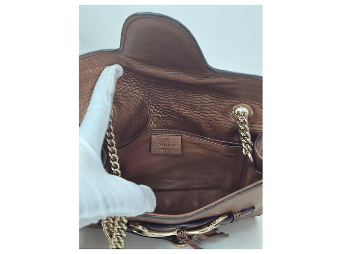 Gucci Borsa a tracolla Horsebit in pelle marrone Metallico - vista 5