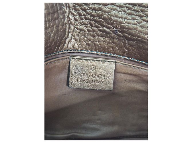 Gucci Borsa a tracolla Horsebit in pelle marrone Metallico - vista 6