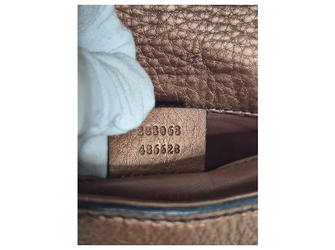 Gucci Borsa a tracolla Horsebit in pelle marrone Metallico - vista 7