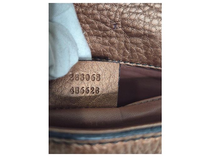 Gucci Borsa a tracolla Horsebit in pelle marrone Metallico - vista 8