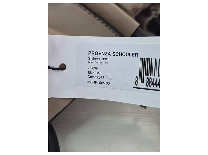 Proenza Schouler Borsa Tote Large Arricciata Nero Beige - vista 14