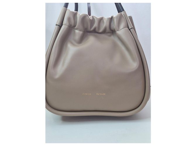 Proenza Schouler Borsa Tote Large Arricciata Nero Beige - vista 2