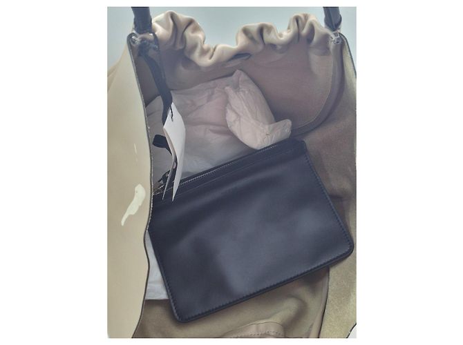 Proenza Schouler Borsa Tote Large Arricciata Nero Beige - vista 9