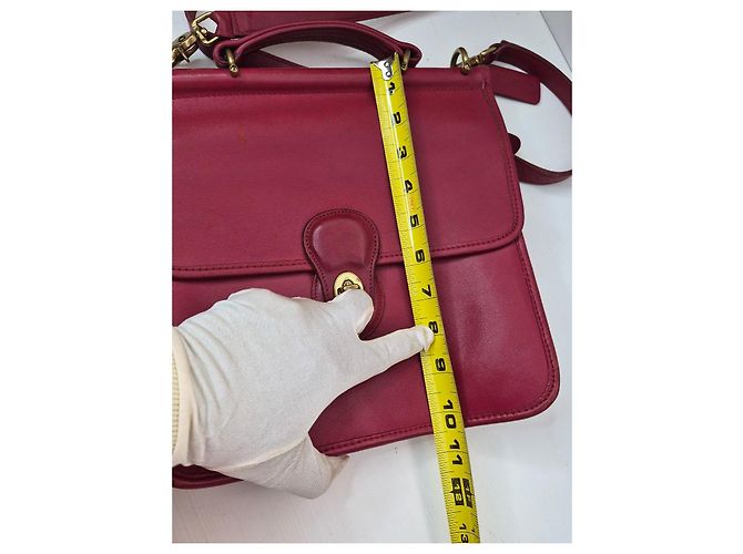 Borsa Satchel Coach in pelle rossa Rosso - vista 6