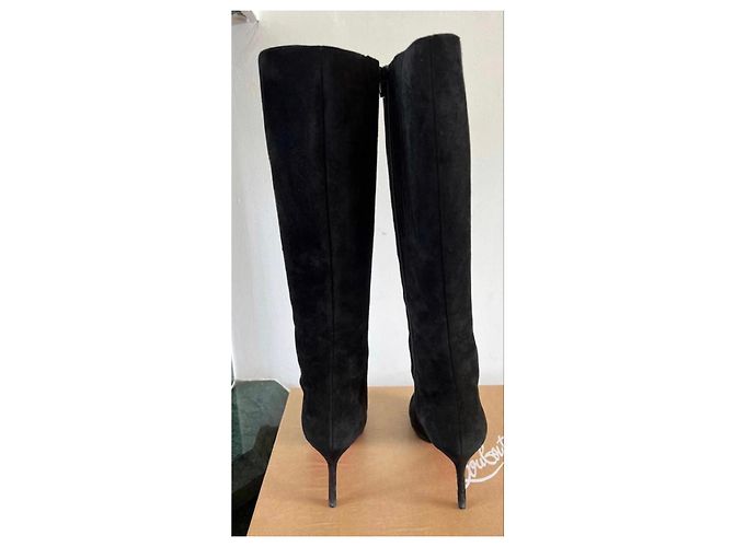 Christian Louboutin Botas Botalli 100 de Ante Negro - vista 5