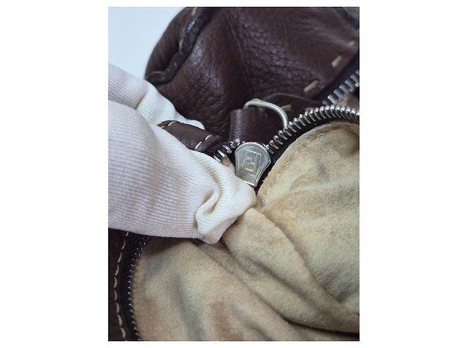 Borsa Fendi Selleria Baguette in pelle marrone - vista 11
