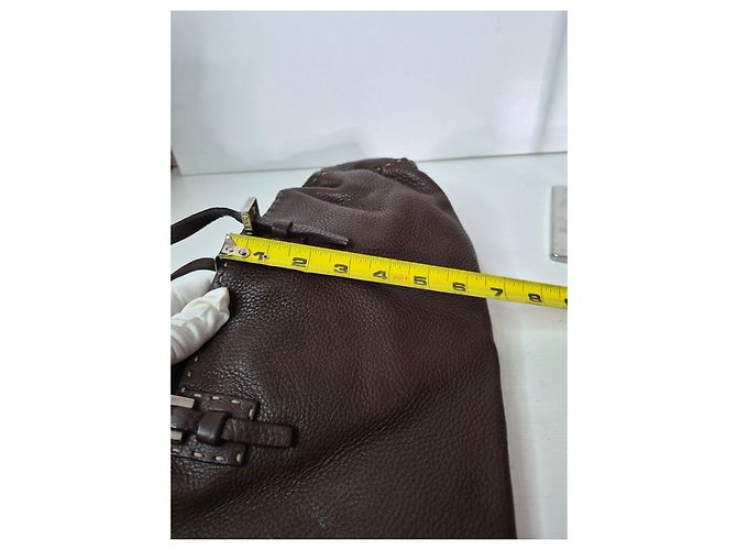 Borsa Fendi Selleria Baguette in pelle marrone - vista 12