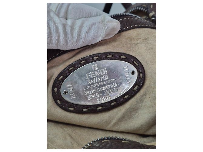 Borsa Fendi Selleria Baguette in pelle marrone - vista 13