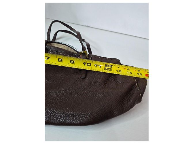 Borsa Fendi Selleria Baguette in pelle marrone - vista 14
