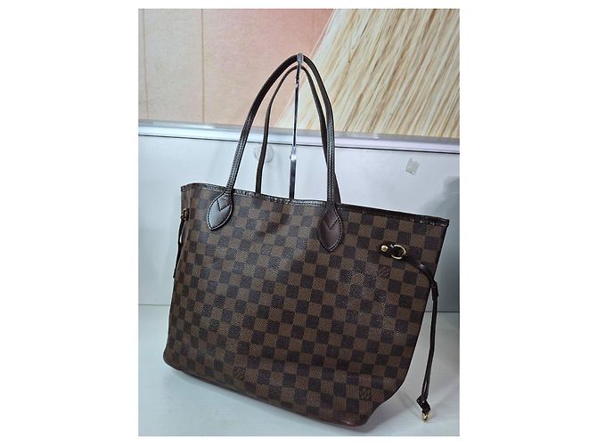 Louis Vuitton Neverfull MM Damier Ebene Marrone - vista 6