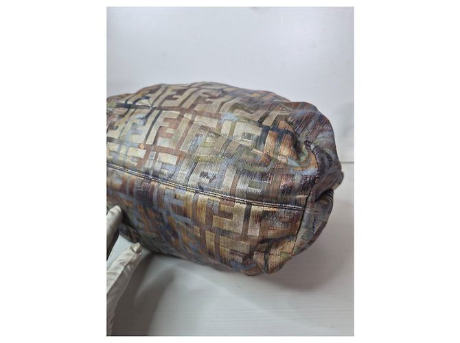Fendi Schultertasche Zucca Muster Braun Grau Metallisch - Ansicht 5