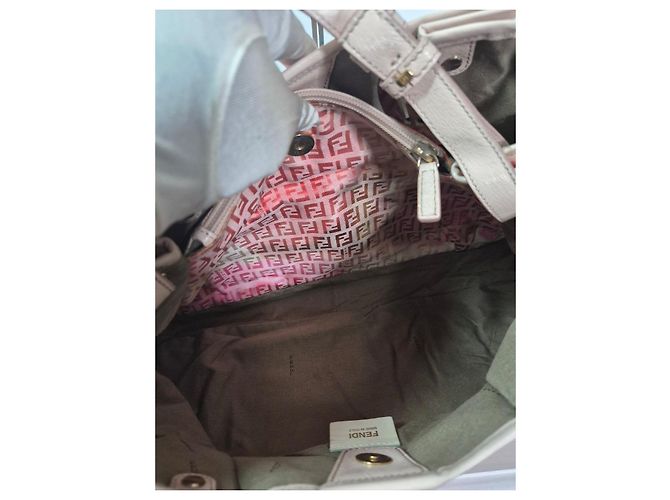 Borsa a spalla Fendi Zucca Stampa Floreale Marrone Rosa Beige - vista 6