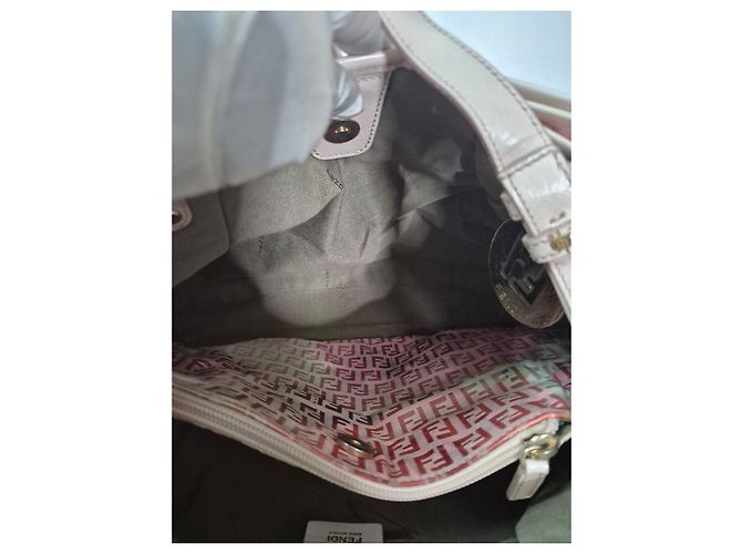 Borsa a spalla Fendi Zucca Stampa Floreale Marrone Rosa Beige - vista 7