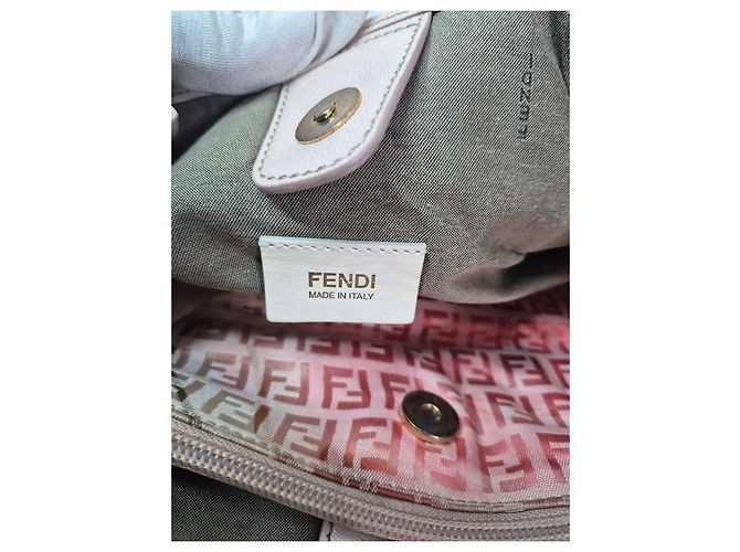 Borsa a spalla Fendi Zucca Stampa Floreale Marrone Rosa Beige - vista 8