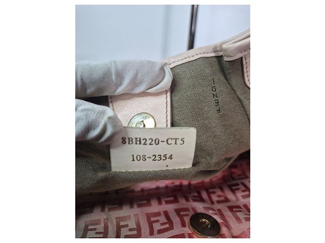 Borsa a spalla Fendi Zucca Stampa Floreale Marrone Rosa Beige - vista 9