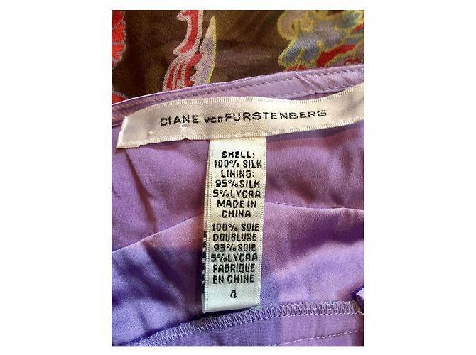Diane Von Furstenberg DvF Oribel Seidenkleid Paradise-Print Braun Pink Blau Grün Lila - Ansicht 6