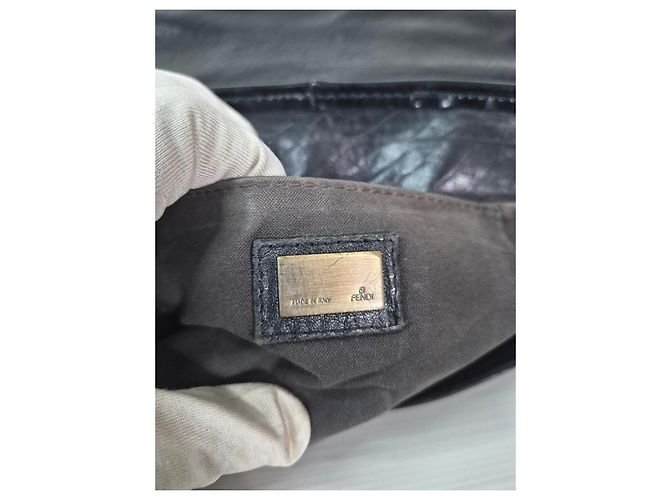 Fendi Borsa Baguette Pelle Nera Nero - vista 7