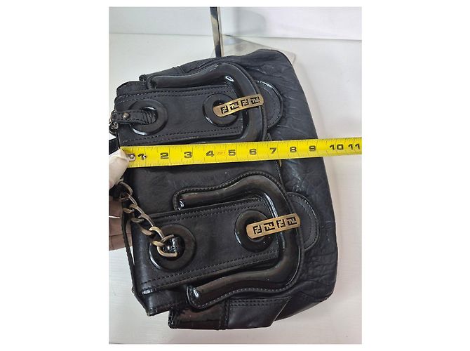 Fendi Borsa Baguette Pelle Nera Nero - vista 9