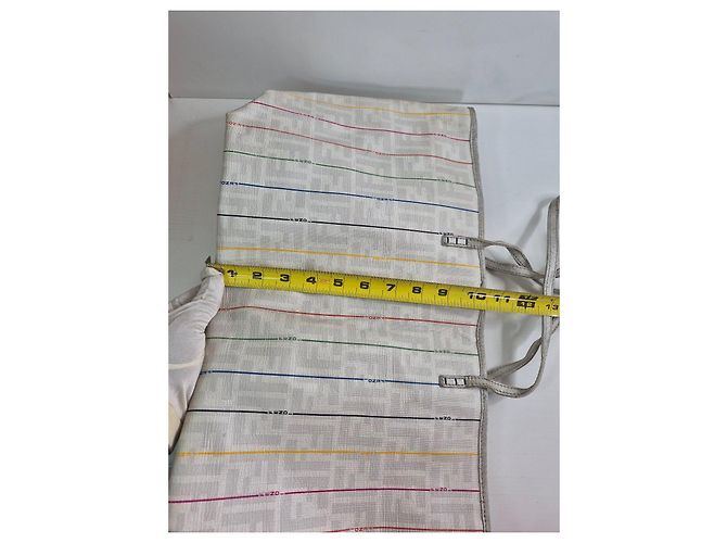Fendi Borsa Tote Zucca a Righe Bianco Multicolore - vista 13