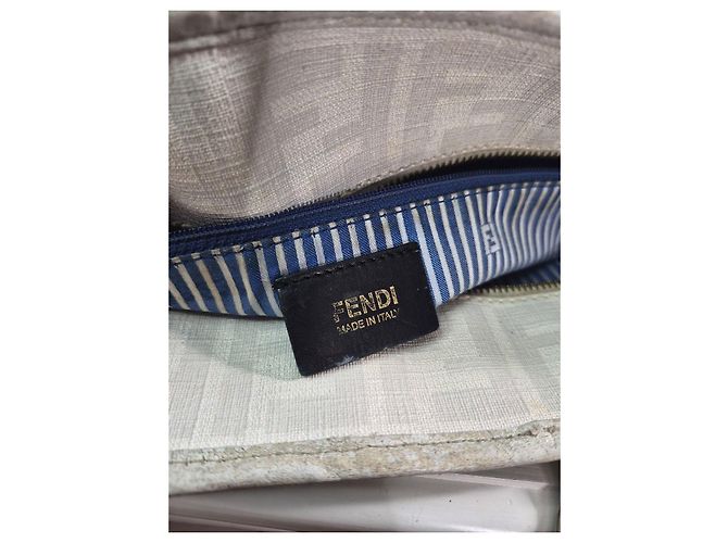 Fendi Borsa Tote Zucca a Righe Bianco Multicolore - vista 7