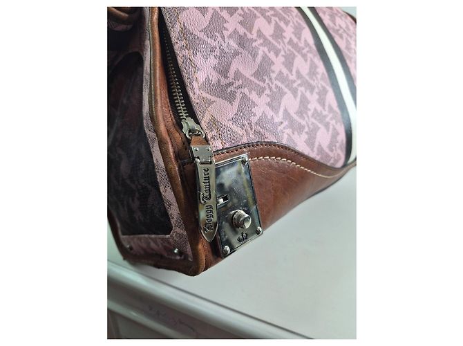 Juicy Couture Sac Boston Rose Monogramme Marron Noir Blanc - vue 6