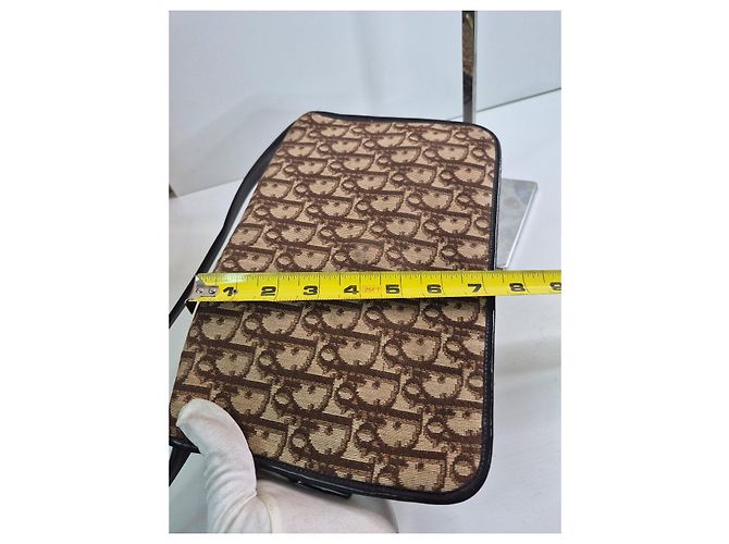 Borsa a tracolla Christian Dior Trotter Monogram Marrone - vista 10