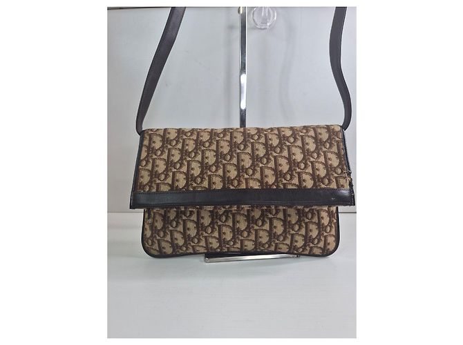Borsa a tracolla Christian Dior Trotter Monogram Marrone - vista 2