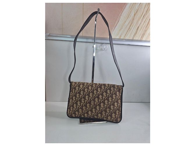 Borsa a tracolla Christian Dior Trotter Monogram Marrone - vista 5