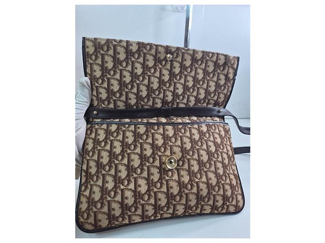 Borsa a tracolla Christian Dior Trotter Monogram Marrone - vista 7