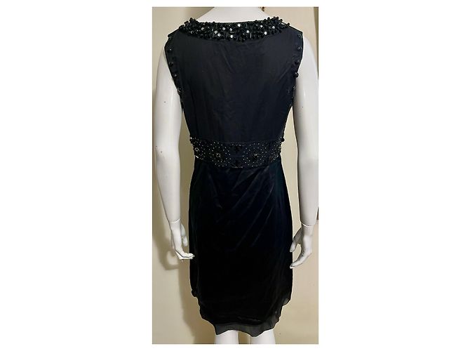 Abito Corto Nero Garnett Diane von Furstenberg Decorato in Seta e Cotone - vista 2