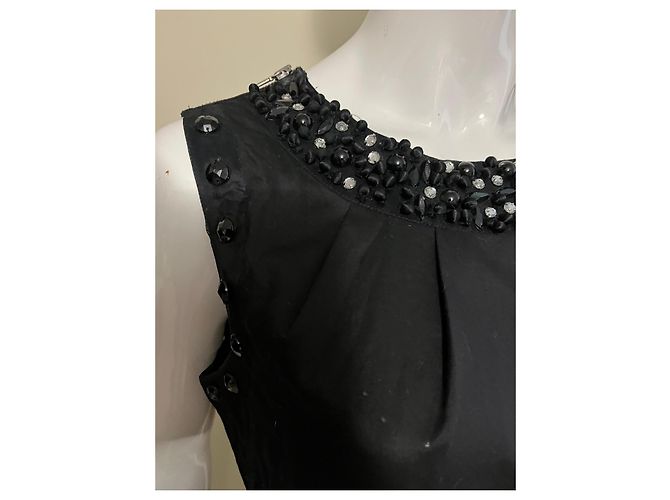 Abito Corto Nero Garnett Diane von Furstenberg Decorato in Seta e Cotone - vista 4