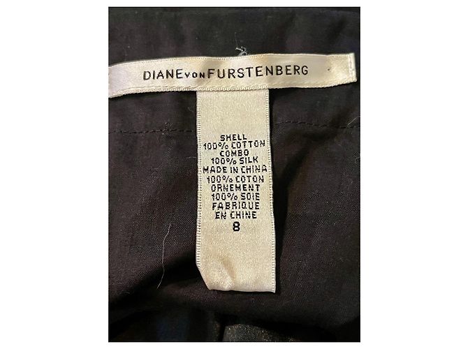 Abito Corto Nero Garnett Diane von Furstenberg Decorato in Seta e Cotone - vista 5