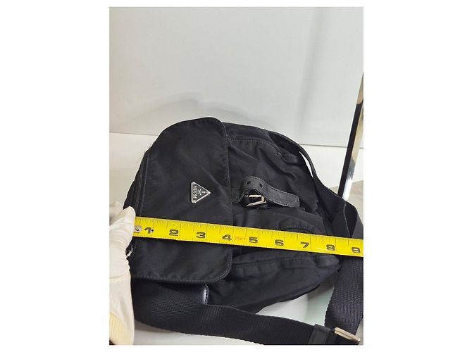 Borsa a tracolla in nylon Tessuto Prada Nero - vista 11