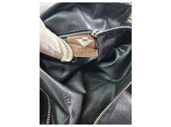 Bottega Veneta Borsa Hobo in pelle e nylon nera Nero - vista 10
