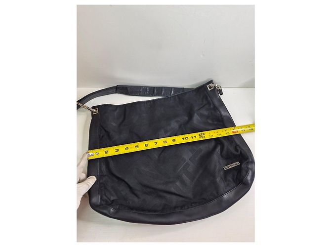 Bottega Veneta Borsa Hobo in pelle e nylon nera Nero - vista 13