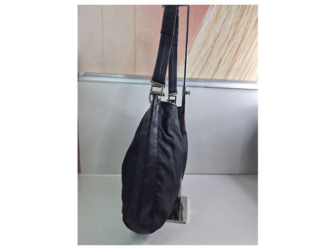 Bottega Veneta Borsa Hobo in pelle e nylon nera Nero - vista 3