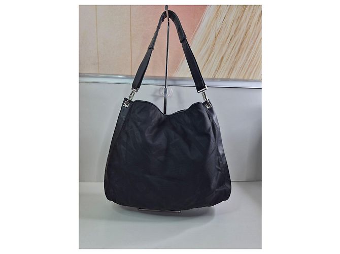 Bottega Veneta Borsa Hobo in pelle e nylon nera Nero - vista 7