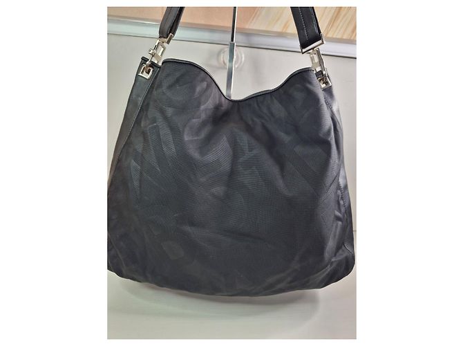 Bottega Veneta Borsa Hobo in pelle e nylon nera Nero - vista 8
