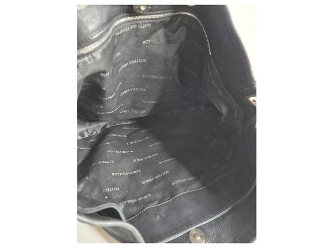 Bottega Veneta Borsa Hobo in pelle e nylon nera Nero - vista 9